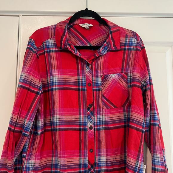 Orvis Women's Plaid Flannel Button Down Red Cotton Size Large - Picture 4 of 9